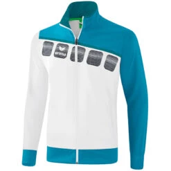 Erima 5-C Präsentationsjacke – White/oriental Blue/colonial Blue