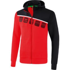 Erima 5-C Trainingsjacke Mit Kapuze – Red/black/white