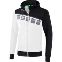 Erima 5-C Trainingsjacke Mit Kapuze – White/black/dark Grey