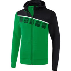 Erima 5-C Trainingsjacke Mit Kapuze – Smaragd/black/white
