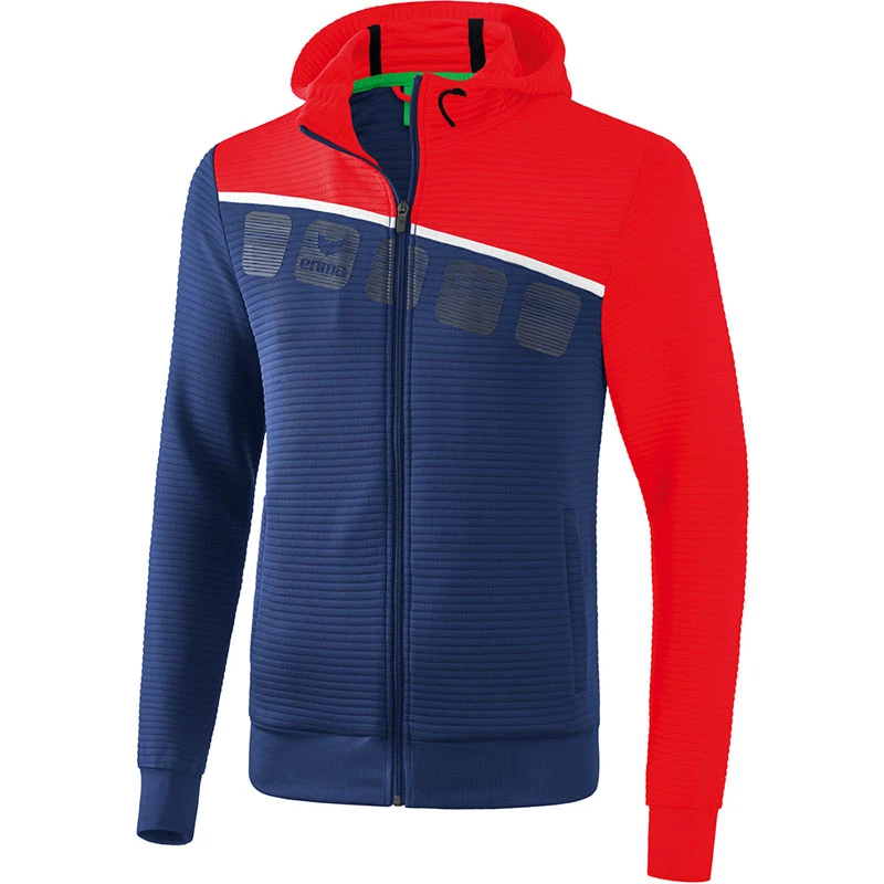 Erima 5-C Trainingsjacke Mit Kapuze – New Navy/red/white 3 Erima 5-C Trainingsjacke Mit Kapuze – New Navy/red/white