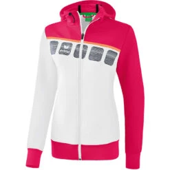 Erima 5-C Trainingsjacke Mit Kapuze – White/love Rose/peach