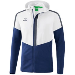 Erima Squad Trainingsjacke Mit Kapuze – White/new Navy/slate Grey