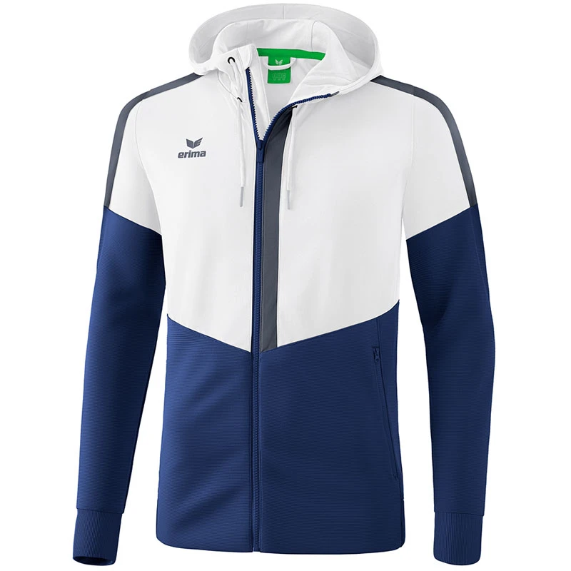 Erima Squad Trainingsjacke Mit Kapuze – White/new Navy/slate Grey 3 Erima Squad Trainingsjacke Mit Kapuze – White/new Navy/slate Grey