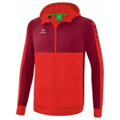 Erima Six Wings Trainingsjacke Mit Kapuze – Red/bordeaux