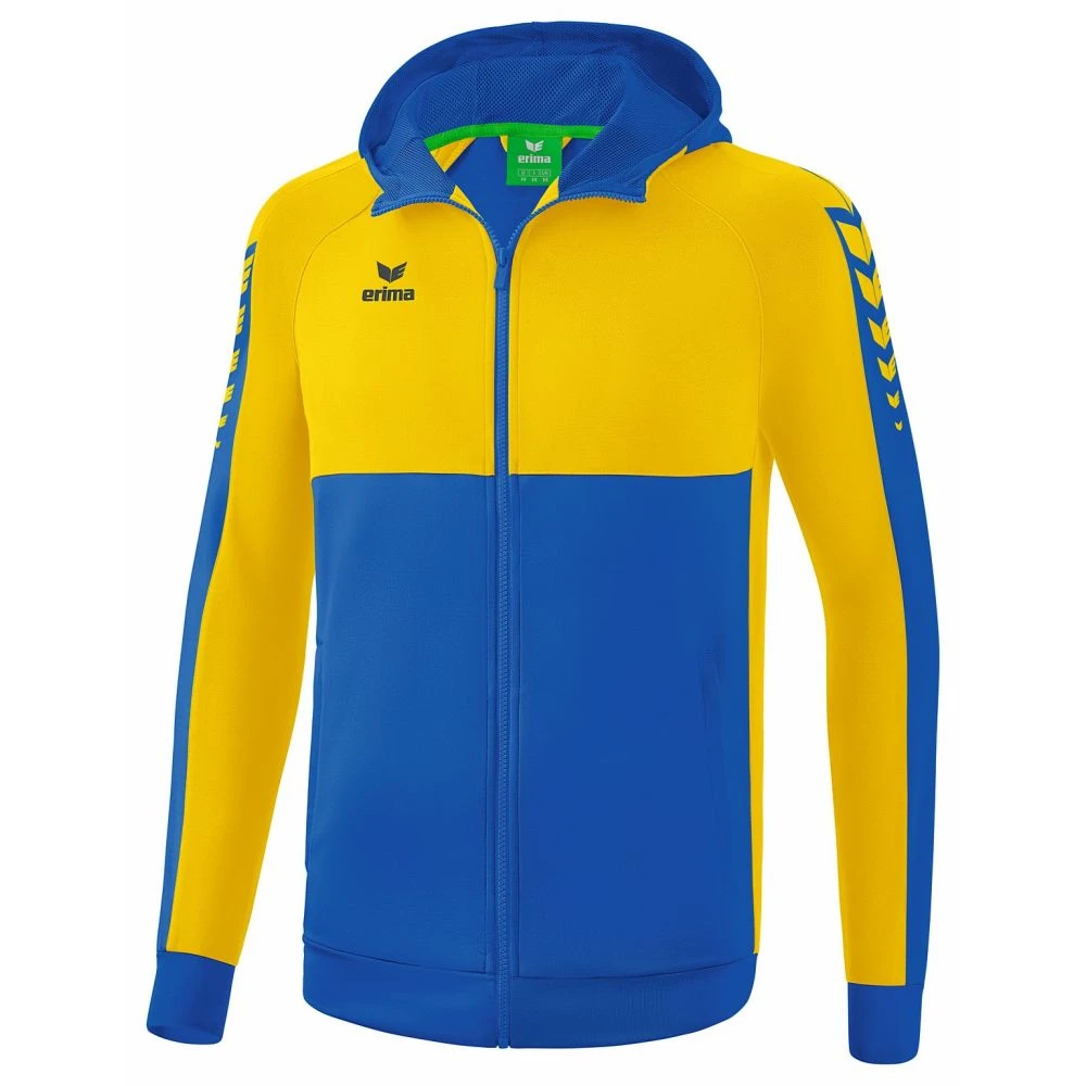 Erima Six Wings Trainingsjacke Mit Kapuze – New Royal/yellow 3 Erima Six Wings Trainingsjacke Mit Kapuze – New Royal/yellow