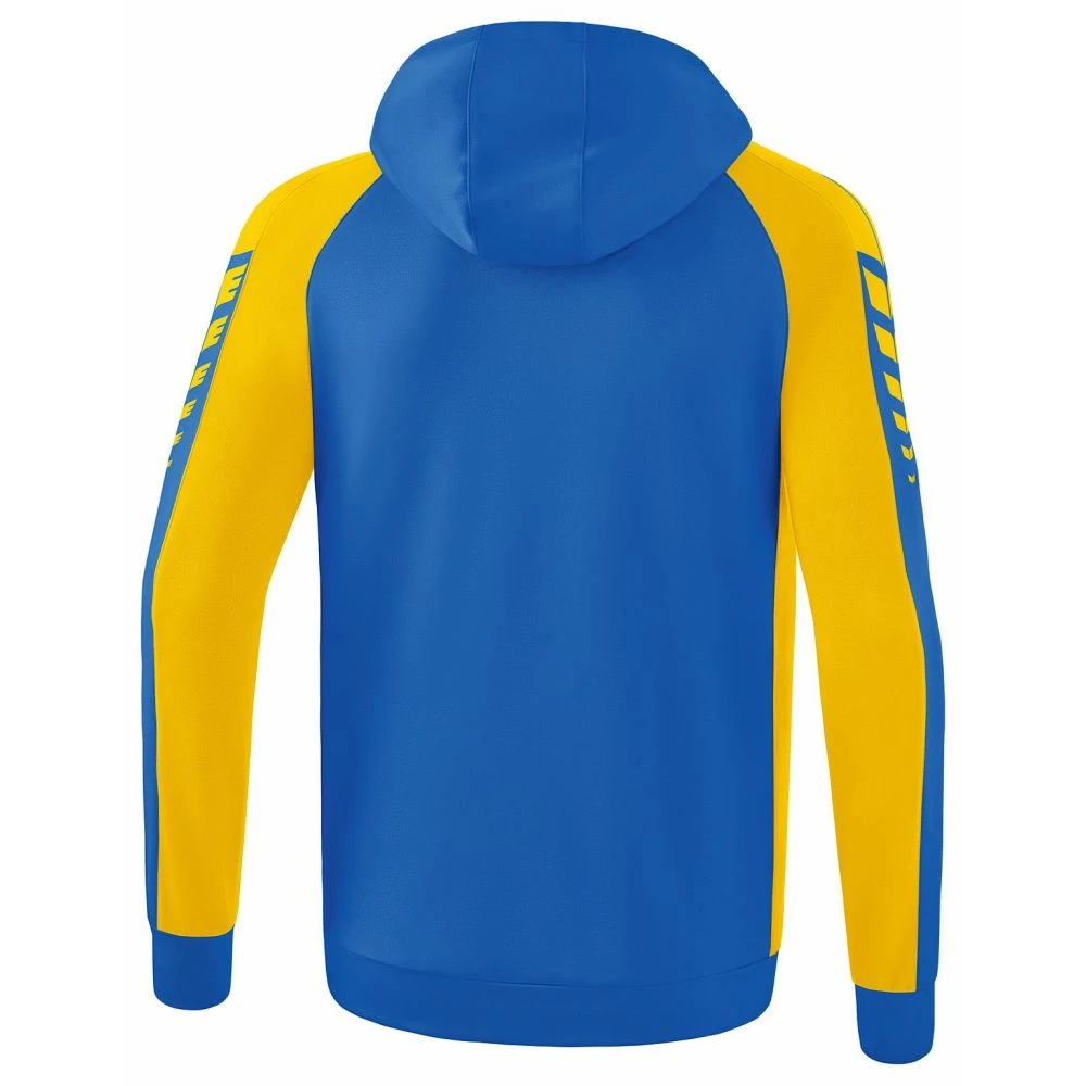 Erima Six Wings Trainingsjacke Mit Kapuze – New Royal/yellow 4 Erima Six Wings Trainingsjacke Mit Kapuze – New Royal/yellow – Bild 2