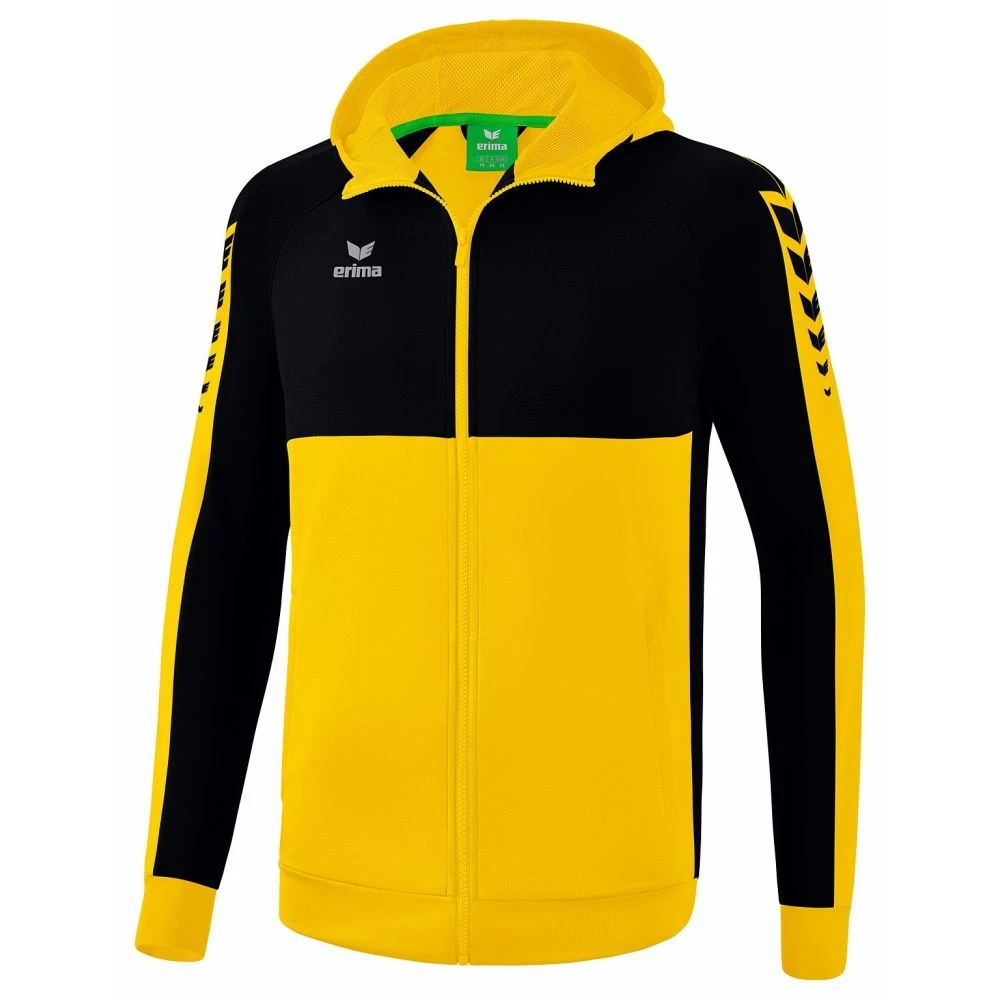 Erima Six Wings Trainingsjacke Mit Kapuze – Yellow/black 3 Erima Six Wings Trainingsjacke Mit Kapuze – Yellow/black