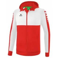 Erima Six Wings Trainingsjacke Mit Kapuze – Red/white