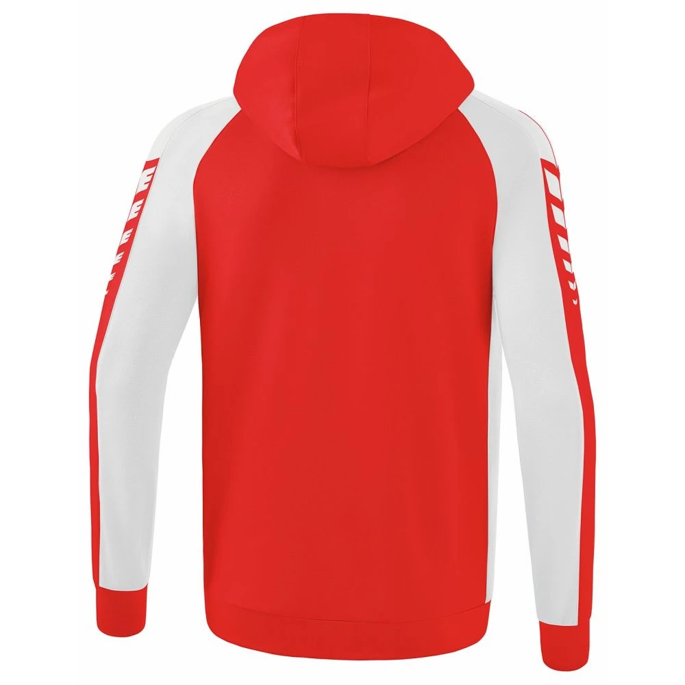 Erima Six Wings Trainingsjacke Mit Kapuze – Red/white 4 Erima Six Wings Trainingsjacke Mit Kapuze – Red/white – Bild 2