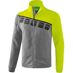 Erima 5-C Jacke Mit Abnehmbaren Ärmeln – Grey Melange/lime Pop/black