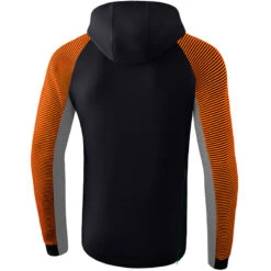 Erima Premium One 2.0 Kapuzensweat – Black/grey Melange/neon Orange -Sportbekleidungs Geschäft 1071815 B