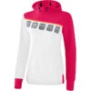 Erima 5-C Kapuzensweatshirt – White/love Rose/peach -Sportbekleidungs Geschäft 1071919