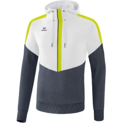 Erima Squad Kapuzensweat – White/slate Grey/bio Lime