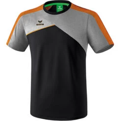Erima Premium One 2.0 T-Shirt – Black/grey Melange/neon Orange