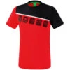 Erima 5-C T-Shirt – Red/black/white -Sportbekleidungs Geschäft 1081902