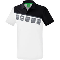 Erima 5-C Poloshirt – White/black/dark Grey