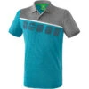 Erima 5-C Poloshirt – Oriental Blue Mel./grey Mel./white -Sportbekleidungs Geschäft 1111906