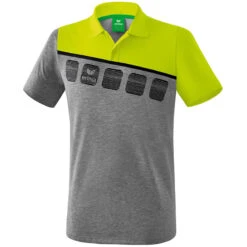 Erima 5-C Poloshirt – Grey Melange/lime Pop/black