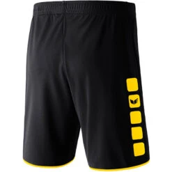 Erima 5-Cubes Short – Schwarz/gelb -Sportbekleidungs Geschäft 615507 B