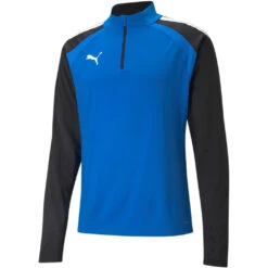 Puma TeamLiga 1/4 Zip Top – Electric Blue Lemonade