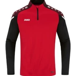 Jako Performance Ziptop – Rot/schwarz