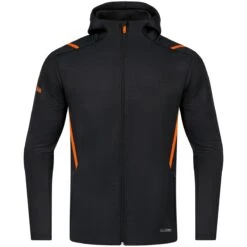 Jako Challenge Freizeitjacke Mit Kapuze – Schwarz Meliert/neonorange